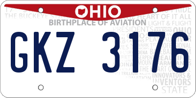 OH license plate GKZ3176