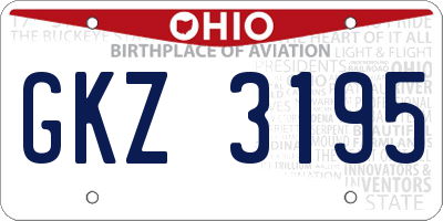 OH license plate GKZ3195