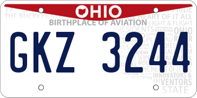 OH license plate GKZ3244