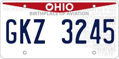 OH license plate GKZ3245