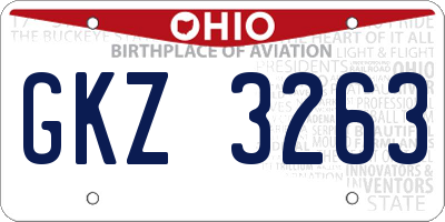 OH license plate GKZ3263