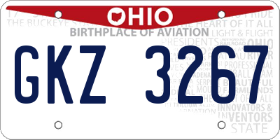 OH license plate GKZ3267