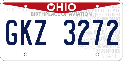 OH license plate GKZ3272