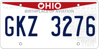 OH license plate GKZ3276