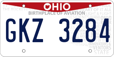 OH license plate GKZ3284