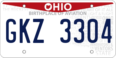 OH license plate GKZ3304