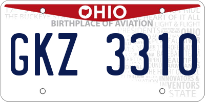 OH license plate GKZ3310