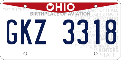 OH license plate GKZ3318