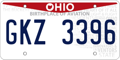 OH license plate GKZ3396