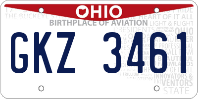 OH license plate GKZ3461