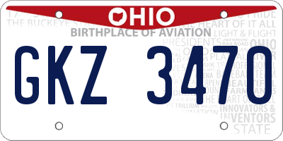 OH license plate GKZ3470