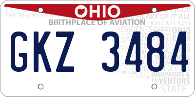 OH license plate GKZ3484