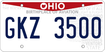 OH license plate GKZ3500