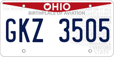 OH license plate GKZ3505