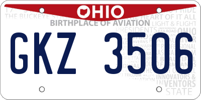 OH license plate GKZ3506
