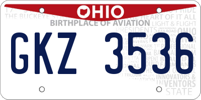 OH license plate GKZ3536