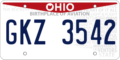 OH license plate GKZ3542
