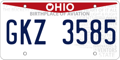OH license plate GKZ3585