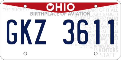 OH license plate GKZ3611