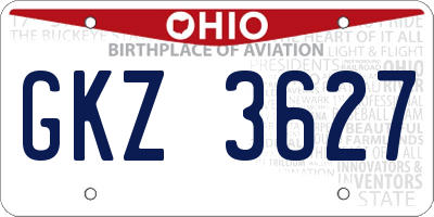 OH license plate GKZ3627
