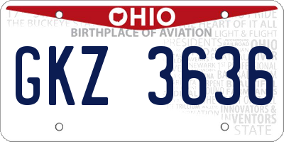 OH license plate GKZ3636