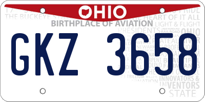 OH license plate GKZ3658