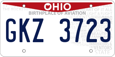 OH license plate GKZ3723
