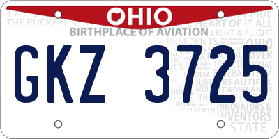 OH license plate GKZ3725