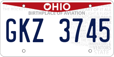 OH license plate GKZ3745