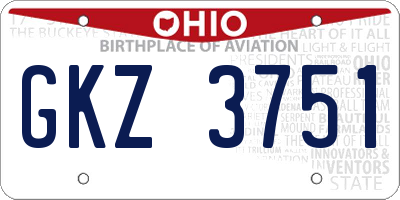 OH license plate GKZ3751