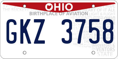 OH license plate GKZ3758