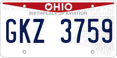 OH license plate GKZ3759
