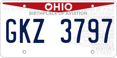 OH license plate GKZ3797
