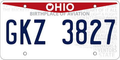 OH license plate GKZ3827