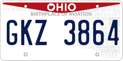 OH license plate GKZ3864