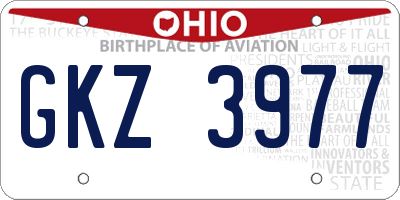 OH license plate GKZ3977