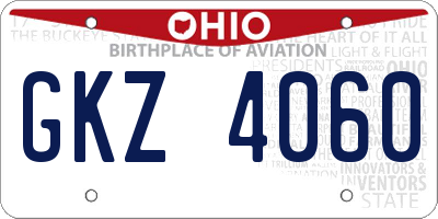 OH license plate GKZ4060