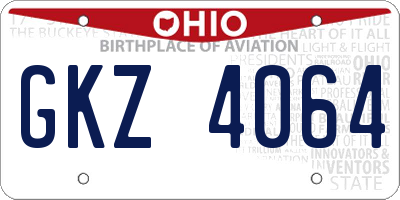 OH license plate GKZ4064