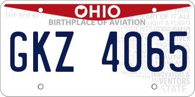 OH license plate GKZ4065