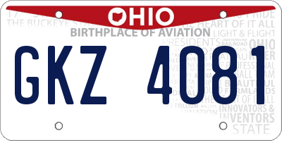 OH license plate GKZ4081