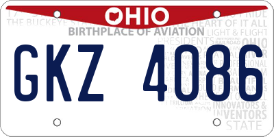 OH license plate GKZ4086