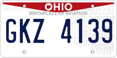 OH license plate GKZ4139