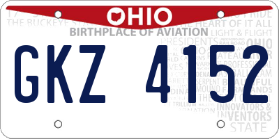 OH license plate GKZ4152