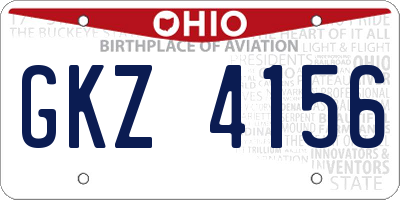 OH license plate GKZ4156