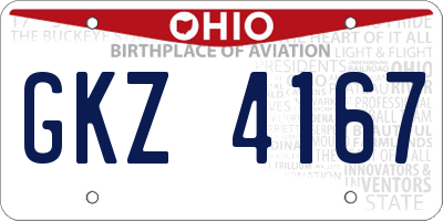 OH license plate GKZ4167