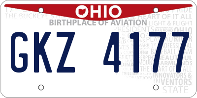 OH license plate GKZ4177