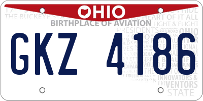 OH license plate GKZ4186