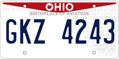 OH license plate GKZ4243