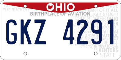 OH license plate GKZ4291