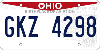 OH license plate GKZ4298